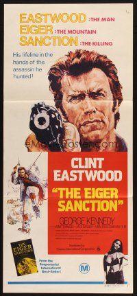2d503 EIGER SANCTION Aust daybill '75 Clint Eastwood's lifeline was held by the assassin he hunted!