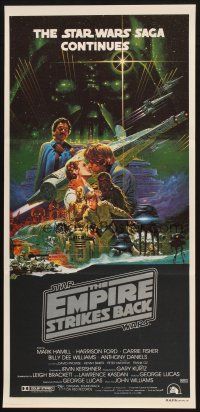 2d508 EMPIRE STRIKES BACK Aust daybill '80 George Lucas sci-fi classic, cool artwork by Ohrai!
