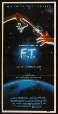 2d498 E.T. THE EXTRA TERRESTRIAL Aust daybill '82 Steven Spielberg, great John Alvin artwork!