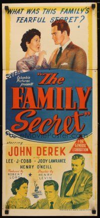 2d517 FAMILY SECRET Aust daybill '51 Lee J. Cobb's son John Derek is a murderer!