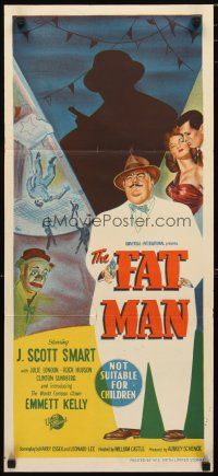 2d520 FAT MAN Aust daybill '51 young Rock Hudson, Julie London, William Castle mystery!