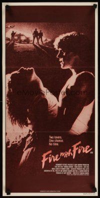 2d529 FIRE WITH FIRE Aust daybill '86 Virginia Madsen, Craig Sheffer, 2 lovers, 1 chance, no time!