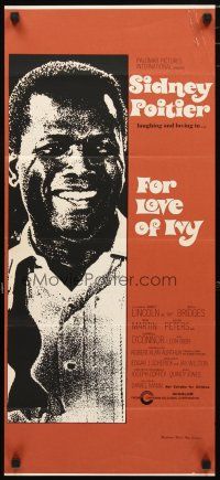 2d546 FOR LOVE OF IVY Aust daybill '68 Daniel Mann, cool artwork of Sidney Poitier!