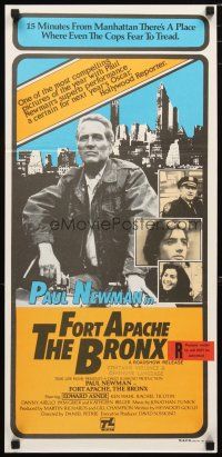 2d553 FORT APACHE THE BRONX Aust daybill '81 Paul Newman, Edward Asner & Ken Wahl as NYC cops!