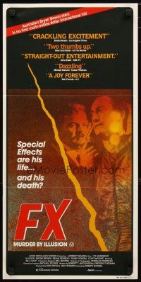 2d514 F/X Aust daybill '86 Bryan Brown, Brian Dennehy, special effects, Murder By Illusion!