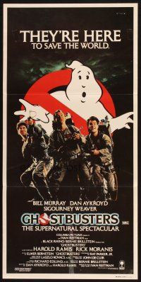 2d568 GHOSTBUSTERS Aust daybill '84 Bill Murray, Aykroyd & Harold Ramis are here to save the world