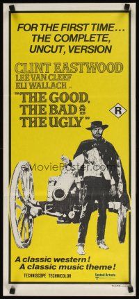 2d580 GOOD, THE BAD & THE UGLY Aust daybill R70s Clint Eastwood by cannon, Sergio Leone!