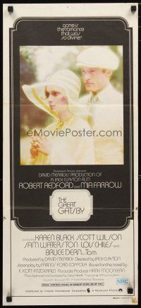2d583 GREAT GATSBY Aust daybill '74 Robert Redford, Mia Farrow, from F. Scott Fitzgerald novel!