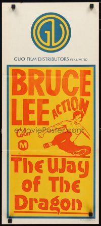 2d884 RETURN OF THE DRAGON Aust daybill R70s Bruce Lee classic, great image of Lee performing kick!