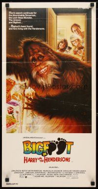 2d594 HARRY & THE HENDERSONS Aust daybill '87 Bigfoot lives with John Lithgow, different art!