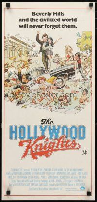 2d610 HOLLYWOOD KNIGHTS Aust daybill '80 artwork of Robert Wuhl & Fran Drescher by William Stout!