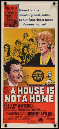 2d621 HOUSE IS NOT A HOME Aust daybill '64 Shelley Winters, Robert Taylor & 7 sexy hookers!