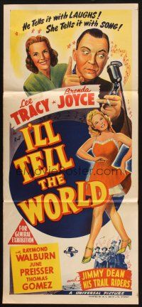 2d637 I'LL TELL THE WORLD Aust daybill '45 Lee Tracy, Brenda Joyce, Radioland goes rip-roaring!