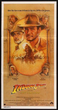 2d643 INDIANA JONES & THE LAST CRUSADE Aust daybill '89 art of Ford & Sean Connery by Drew!