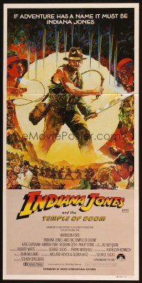 2d644 INDIANA JONES & THE TEMPLE OF DOOM Aust daybill '84 art of Harrison Ford by Vaughan!