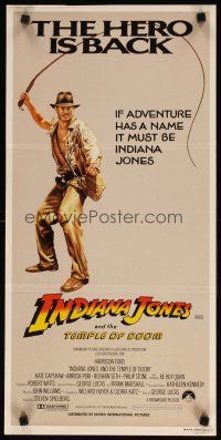 2d646 INDIANA JONES & THE TEMPLE OF DOOM Aust daybill '84 Harrison Ford, the hero is back!