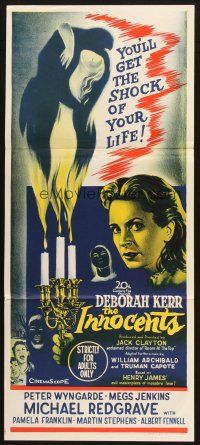 2d647 INNOCENTS Aust daybill '62 Deborah Kerr is outstanding in Henry James' classic horror story!