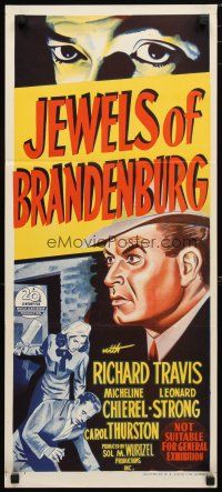 2d670 JEWELS OF BRANDENBURG Aust daybill '47 he has to stop a gang from reviving the Nazi party!