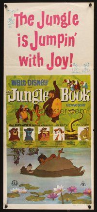2d675 JUNGLE BOOK Aust daybill R82 Walt Disney cartoon classic, great image of Mowgli & friends!