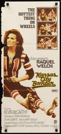 2d676 KANSAS CITY BOMBER Aust daybill '72 roller derby girl Raquel Welch, hottest thing on wheels!