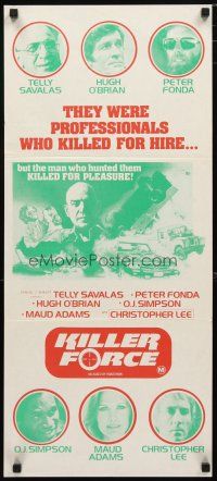 2d678 KILLER FORCE Aust daybill '76 Telly Savalas, Maud Adams, Peter Fonda, OJ Simpson, Chris Lee
