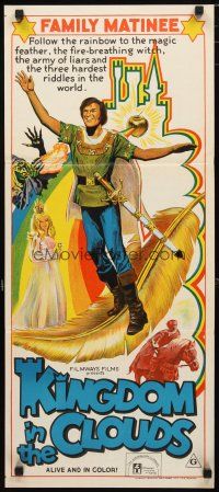 2d680 KINGDOM IN THE CLOUDS Aust daybill '68 Romanian fairy tale, great fantasy stone litho!