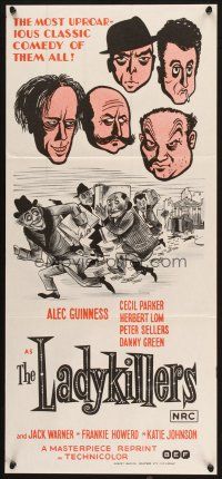 2d689 LADYKILLERS Aust daybill R72 cool art of guiding genius Alec Guinness, gangsters!