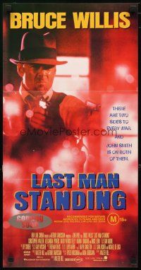 2d695 LAST MAN STANDING advance Aust daybill '96 great image of gangster Bruce Willis pointing gun!