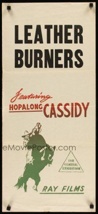 2d615 HOPALONG CASSIDY Aust daybill '50s cool colorful artwork of William Boyd as Hopalong Cassidy!