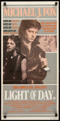 2d706 LIGHT OF DAY Aust daybill '87 Michael J. Fox, Gena Rowlands, rocker Joan Jett!