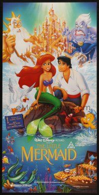 2d710 LITTLE MERMAID Aust daybill '89 great image of Ariel & cast, Disney underwater cartoon!