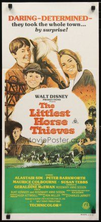 2d711 LITTLEST HORSE THIEVES Aust daybill'77 clever enough to outsmart town, brave enough to save it