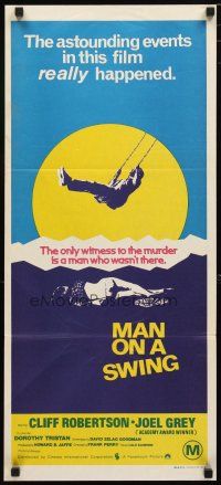 2d739 MAN ON A SWING Aust daybill '74 clairvoyant, occultist, murderer, directed by Frank Perry!