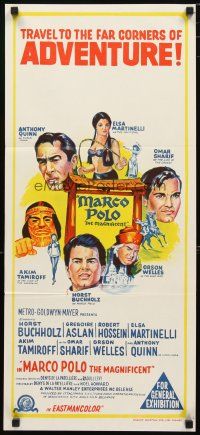 2d746 MARCO THE MAGNIFICENT Aust daybill '66 Orson Welles, Anthony Quinn, star-studded adventure!
