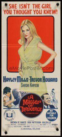 2d755 MATTER OF INNOCENCE Aust daybill '68 different stone litho of sexy Hayley Mills!