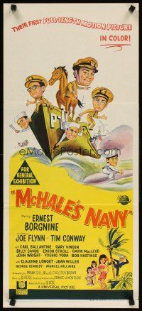 2d759 McHALE'S NAVY Aust daybill '64 artwork of Ernest Borgnine & Tim Conway!