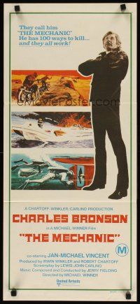 2d760 MECHANIC Aust daybill '72 Charles Bronson, he has more than a dozen ways to kill!