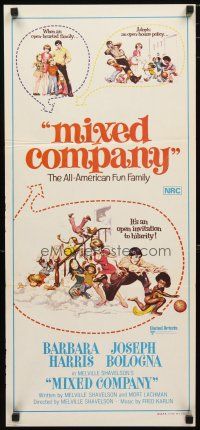 2d775 MIXED COMPANY Aust daybill '74 Barbara Harris, Frank Frazetta art from interracial comedy!