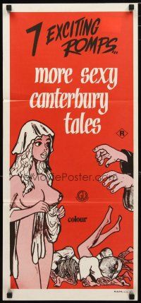 2d783 MORE SEXY CANTERBURY TALES Aust daybill '76 Mario Caiano, great different naked lady artwork!