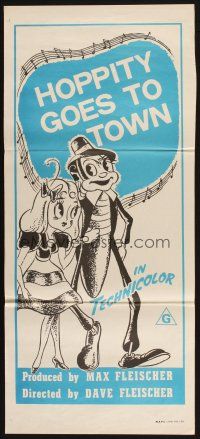 2d788 MR. BUG GOES TO TOWN Aust daybill R70s Dave Fleischer cartoon, Hoppity Goes to Town!