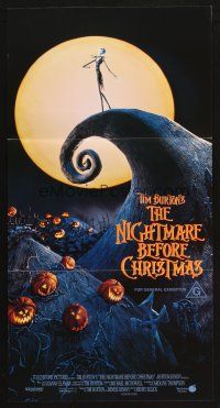 2d811 NIGHTMARE BEFORE CHRISTMAS Aust daybill '93 Tim Burton, Disney, Halloween horror image!