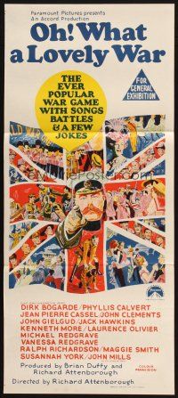 2d825 OH WHAT A LOVELY WAR Aust daybill '69 Richard Attenborough's wacky World War II musical!