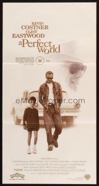 2d839 PERFECT WORLD Aust daybill '93 Clint Eastwood, Kevin Costner & T.J. Lowther!