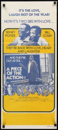 2d846 PIECE OF THE ACTION Aust daybill '77 different image of Sidney Poitier & Bill Cosby!