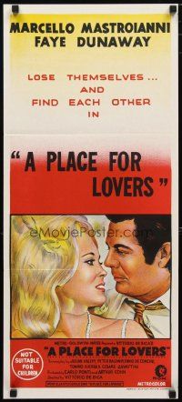 2d851 PLACE FOR LOVERS Aust daybill '69 Amanti, De Sica, Faye Dunaway, Marcello Mastroianni!