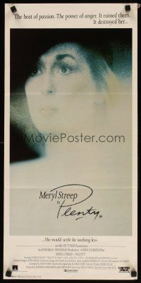 2d853 PLENTY Aust daybill '85 super close up of Meryl Streep, the heat of passion destroyed her!