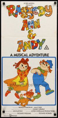 2d873 RAGGEDY ANN & ANDY Aust daybill '77 A Musical Adventure, cool cartoon artwork!