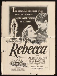 2d880 REBECCA Aust daybill R70s Alfred Hitchcock, art of Laurence Olivier & Joan Fontaine!