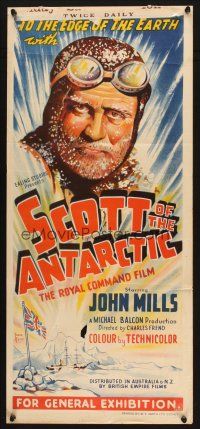 2d893 SCOTT OF THE ANTARCTIC Aust daybill '49 John Mills in South Pole expedition, different!