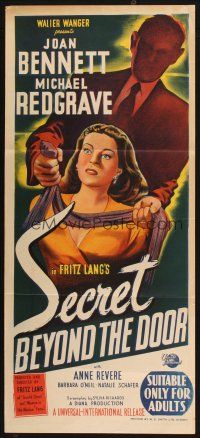2d896 SECRET BEYOND THE DOOR Aust daybill '47 Joan Bennett, Michael Redgrave, Fritz Lang film noir